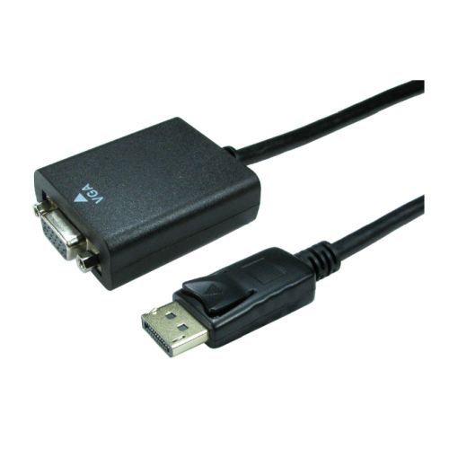 Spire DisplayPort Male to VGA Female Converter Cable, 15cm, Black - Baztex Display/Visual