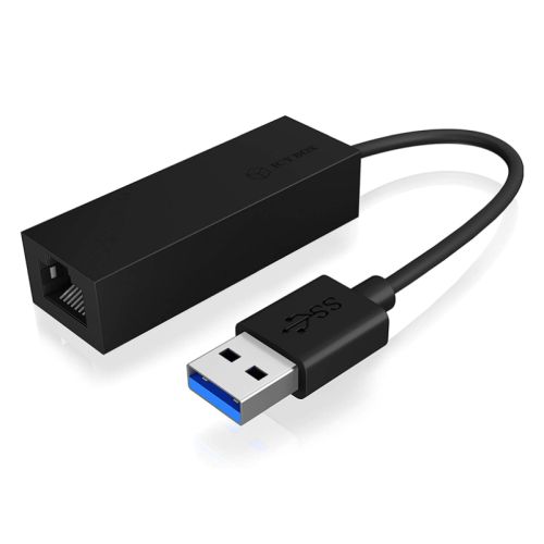 Icy Box USB 3.0 Type-A to Gigabit Ethernet Adapter,  EMI Shielding