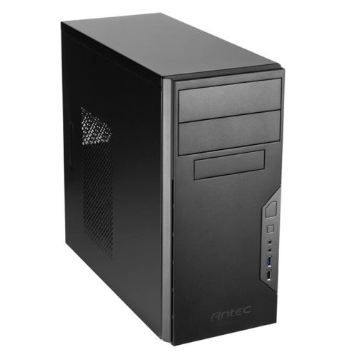 Antec VSK3000B U3/U2 Micro ATX Case, No PSU, 9.2cm Fan, USB 3.0, Black with Black Interior - Baztex Cases