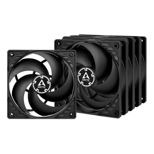 Arctic P12 Pressure Optimised 12cm Case Fans x5, Black, Fluid Dynamic, Value Pack (5 Fans) - Baztex Cooling