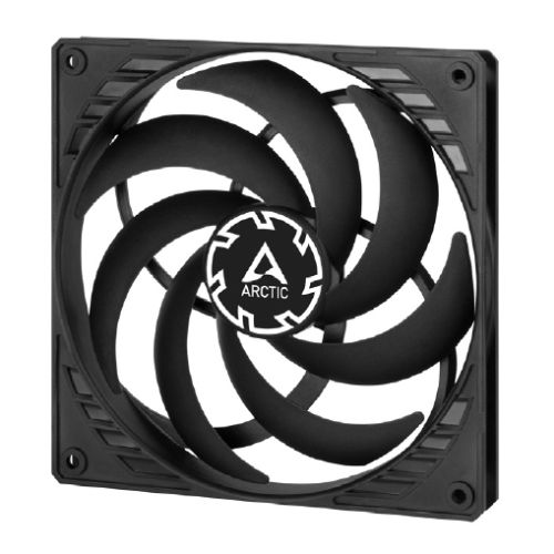 Arctic P14 14cm Pressure Optimised Slim PWM PST Fan w/ integrated Y-cable, Black, Fluid Dynamic, 150-1800 RPM - Baztex Cooling