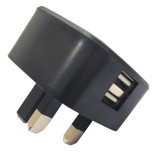 Vido Dual USB-A Wall Plug Charger, 2x USB-A, UK Plug, 2.1A, Fast Charge - Baztex Powerbanks / Chargers