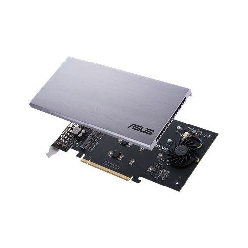 Asus Hyper M.2 x16 Card V2, Connect 4 x PCIe 3.0 M.2 SSDs through the PCIe x8 or x16 slot - Baztex I/O Cards/Panels