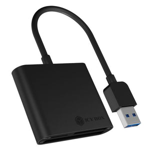 Icy Box (IB-CR301-U3) External 3-Port Reader, SD/microSD/CF Cards, USB Powered - Baztex External Card Readers