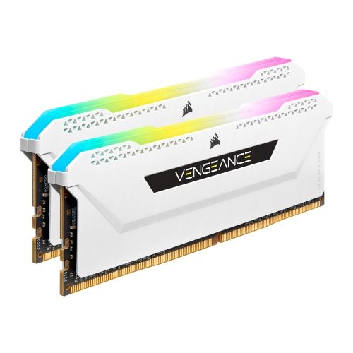 Corsair Vengeance RGB Pro SL 32GB Kit (2 x 16GB), DDR4, 3600MHz (PC4-28800), CL18, XMP 2.0, White - Baztex Memory - Desktop