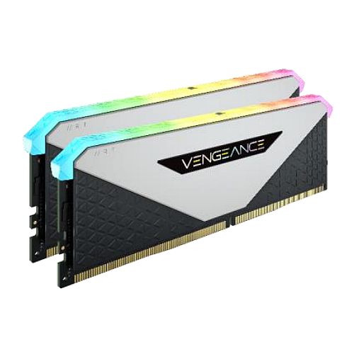 Corsair Vengeance RGB RT 32GB Memory Kit (2 x 16GB), DDR4, 3600MHz (PC4-28800), CL18, XMP 2.0, 10 LEDs, AMD Optimised, White - Baztex Memory - Desktop