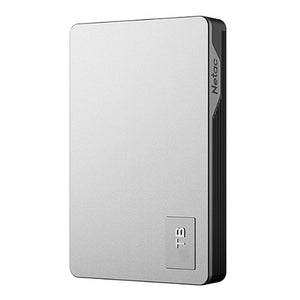 Netac K338 1TB Portable External Hard Drive, 2.5", USB 3.0, Aluminium, Silver/Grey - Baztex External Hard Drives