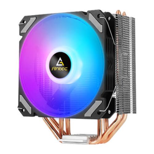 Antec A400i Neon Lighting Heatsink & Fan, Intel & AMD Sockets, PWM RGB Silent Fan, 4 Direct Touch Heatpipes, 150W TDP - Baztex Cooling