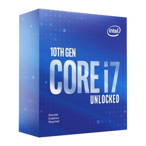 Intel Core I7-10700KF CPU, 1200, 3.8 GHz (5.1 Turbo), 8-Core, 125W, 14nm, 16MB Cache, Overclockable, No Graphics, Comet Lake, NO HEATSINK/FAN - Baztex Processors