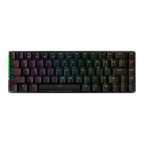 Asus ROG FALCHION Compact 65% Mechanical RGB Gaming Keyboard, Wireless/USB, Cherry MX Red Switches, Per-key RGB Lighting, Touch Panel, 450-hour Battery Life - Baztex Keyboards