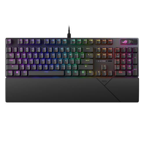 Asus ROG STRIX SCOPE II NX Snow Mechanical RGB Gaming Keyboard, ROG NX Snow Linear Switches, Sound Dampening, PBT Keycaps, Intuitive Controls - Baztex Keyboards