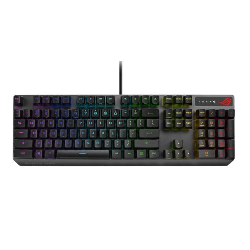 Asus ROG Strix SCOPE RX PBT RGB Gaming Keyboard, All-round Illumination, IP57, USB Passthrough, Alloy Top Plate, FPS-ready, Stealth Key, PBT keycaps - Baztex Keyboards