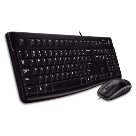 Logitech MK120 Wired Keyboard and Mouse Desktop Kit, USB, Low Profile - Baztex Keyboard & Mouse Kits