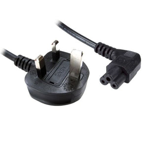 Jedel UK Power Lead, Cloverleaf, Moulded Plug, Right Angle Connector, 1 Metre - Baztex Power / Fans / PCIe