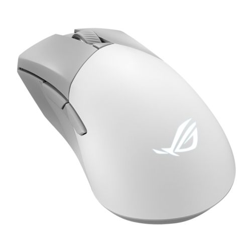 Asus ROG Gladius III Wireless/Bluetooth/USB Aimpoint Gaming Mouse, 36000 DPI, Swappable Switches, 0 Click Latency, RGB, Mouse Grip Tape, White - Baztex Mice