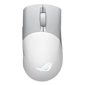 Asus ROG Keris AimPoint Wired/Wireless/Bluetooth Optical Gaming Mouse, 36000 DPI, Swappable Switches, RGB, Mouse Grip Tape, White - Baztex Mice