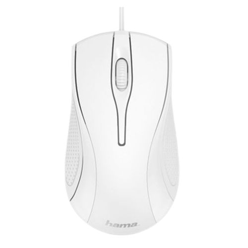 Hama MC-200 Wired Optical Mouse, 1000 DPI, USB, 3 Buttons, White - Baztex Mice
