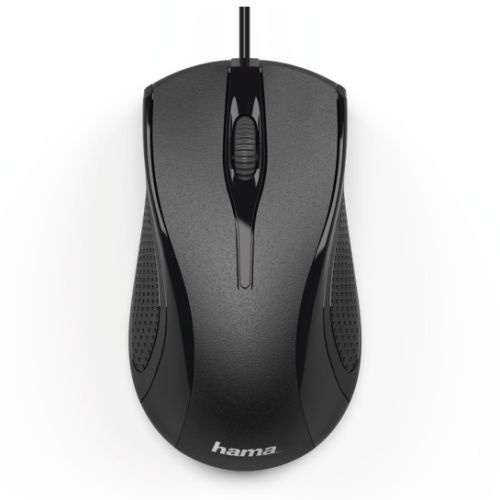 Hama MC-200 Wired Optical Mouse, 1000 DPI, USB, 3 Buttons, Black - Baztex Mice