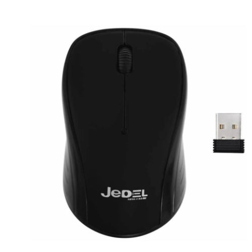 Jedel W920 Wireless Optical Mouse, 1600 DPI, Nano USB, 3 Buttons, Black - Baztex Mice