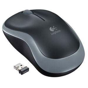 Logitech M185 Wireless Notebook Mouse, USB Nano Receiver, Black/Grey - Baztex Mice