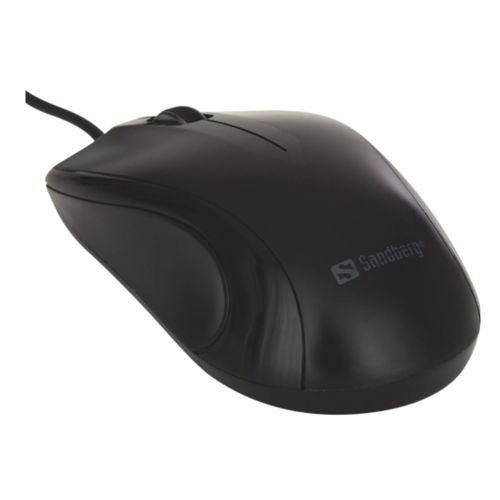 Sandberg (631-01) USB Mouse, 1200 DPI, 3 Buttons, Black, 5 Year Warranty - Baztex Mice
