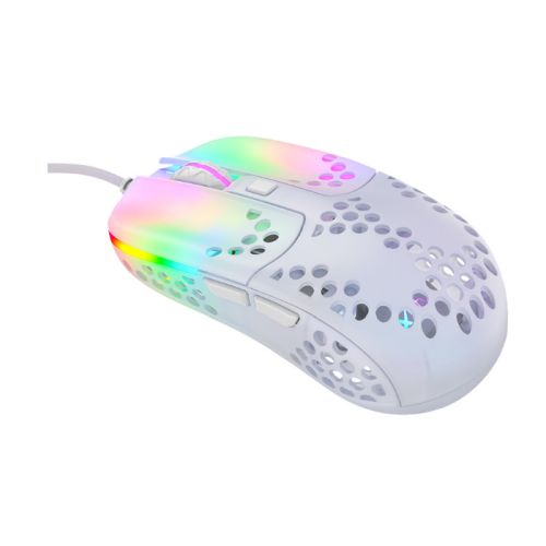 Xtrfy MZ1 - ZYS RAIL RGB Wired Optical Gaming Mouse, USB, Ultra-light, 400-16000 CPI, Kailh Switches, 125-1000 Hz, Adjustable RGB, White - Baztex Mice