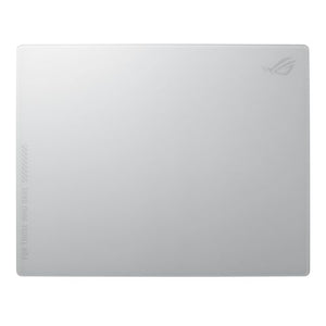 Asus ROG MOONSTONE ACE L Tempered Glass Mouse Pad, Anti-slip Silicone Base, 500 x 400 x 4 mm, White - Baztex Mouse Pads & Bungees