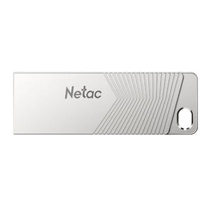 Netac 128GB USB 3.2 Memory Pen, UM1, Zinc Alloy Casing, Key Ring, Pearl Nickel Colour - Baztex USB Pen Drives