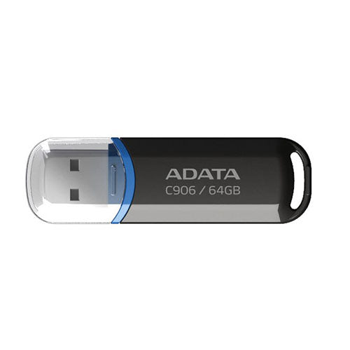 ADATA 64GB USB 2.0 Memory Pen, C906, Compact, Black & Blue - Baztex USB Pen Drives