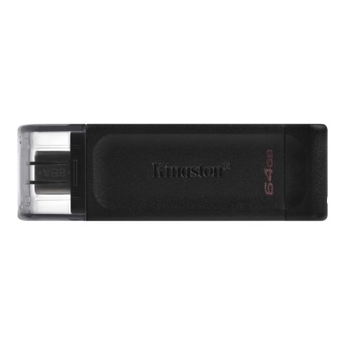 Kingston 64GB USB 3.2 Gen1 Type-C Memory Pen, DataTraveler 70, Cap - Baztex USB Pen Drives