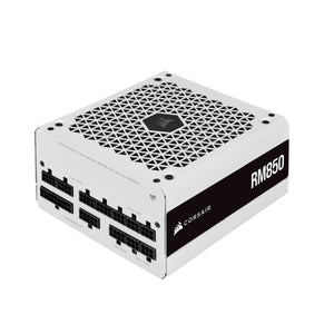 Corsair 850W RM Series RM850 V2 PSU, Rifle Bearing Fan, Fully Modular, 80+ Gold, White - Baztex Power Supplies