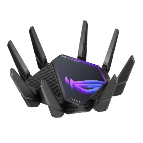 ASUS (GT-AXE16000) ROG Rapture AXE16000 Wi-Fi 6E Quad-Band Gaming Router, 6GHz Band, Dual 10G LAN, 2.5G WAN, AiMesh, VPN Fusion, RGB - Baztex Routers/Mesh Systems