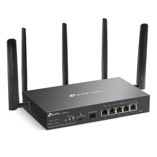 TP-LINK (ER706W-4G) Omada 4G+ Cat6 Dual Band AX3000 VPN Router, 6x GB Ports, Omada Mesh, High-Security VPN