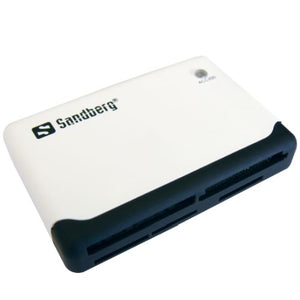 Sandberg (133-46) External Multi Card Reader, USB Powered, Black & White, 5 Year Warranty - Baztex External Card Readers