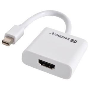 Sandberg Mini DisplayPort Male to HDMI Female Converter Cable, White, 5 Year Warranty - Baztex Display/Visual