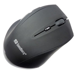 Sandberg (630-06) Wireless Optical Mouse, 1600 DPI, 5 Buttons, Black, 5 Year Warranty - Baztex Mice
