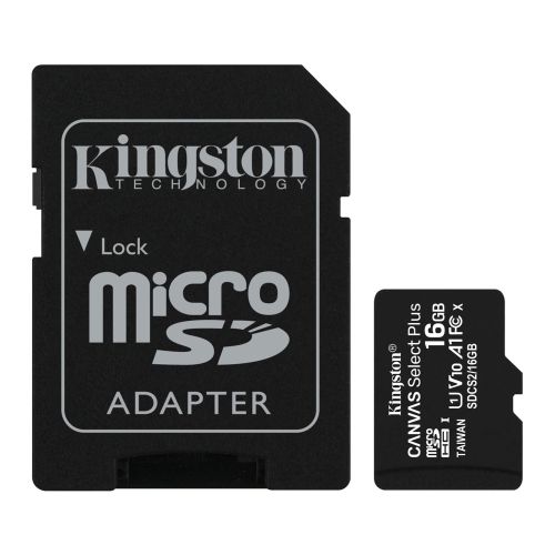Kingston 32GB Canvas Select Plus Micro SD Card with SD Adapter, UHS-I Class 10 with A1 App Performance - Baztex Memory Cards