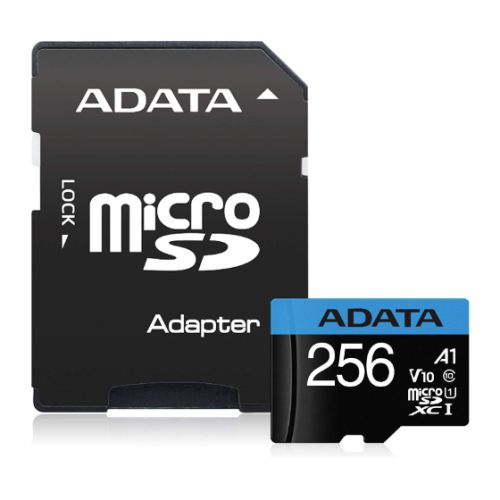 ADATA 256GB Premier Micro SDXC Card with SD Adapter, UHS-I Class 10 with A1 App Performance - Baztex Memory Cards