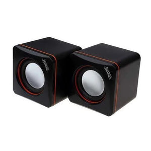 Jedel 2.0 Mini Stereo Speakers, 3W x2, Black - Baztex Speakers