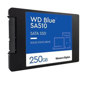 WD 250GB Blue SA510 G3 SSD, 2.5", SATA3, R/W 555/440 MB/s, 80K/78K IOPS, 7mm - Baztex Internal SSD Drives