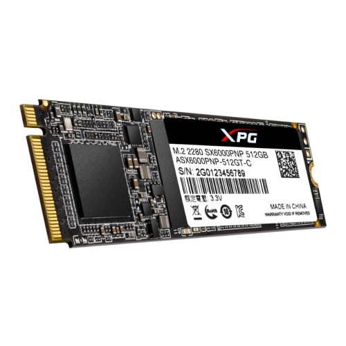 ADATA 512GB XPG SX6000 PRO M.2 NVMe SSD, M.2 2280, PCIe, 3D NAND, R/W 2100/1500 MB/s, 250K/240K IOPS - Baztex Internal SSD Drives