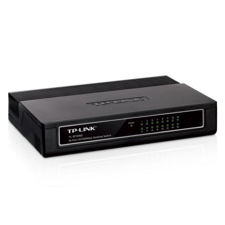 TP-LINK (TL-SF1016D) 16-Port 10/100Mbps Unmanaged Desktop Switch, Plastic Case - Baztex Switches