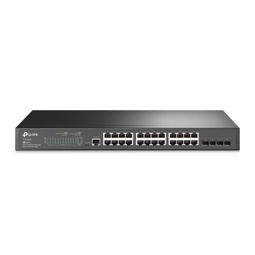 TP-LINK (TL-SG3428) JetStream 24-Port Gigabit L2 Managed Switch with 4 SFP Slots, Console Port, Fanless, Rackmountable