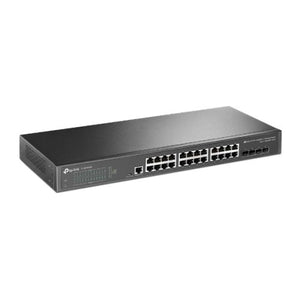 TP-LINK (TL-SG3428X) JetStream 24-Port Gigabit L2+ Managed Switch with 4 10GE SFP+ Slots, L2+/L3, Fanless, Rackmountable - Baztex Switches