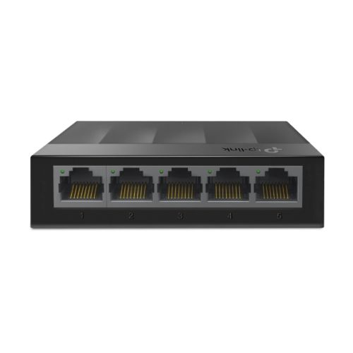 TP-LINK (LS105G) 5-Port Gigabit Unmanaged Desktop LiteWave Switch, Steel Case - Baztex Switches