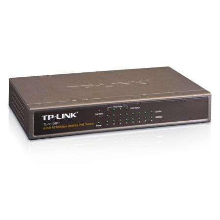 TP-LINK (TL-SF1008P) 8-Port 10/100Mbps Unmanaged Desktop Switch, 4-Port PoE+, Steel Case - Baztex Switches