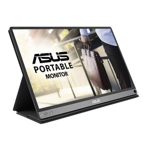Asus 15.6" Portable IPS Monitor (MB16AP), 1920 x 1080, USB-C (USB-A adapter), USB-powered, Ultra-slim, Auto-rotatable, Smart Case Stand - Baztex Monitors