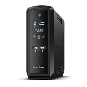 CyberPower PFC Sinewave 1300VA Line Interactive Tower UPS, 780W, LCD Display, 2x UK Plug, 4x IEC, AVR Energy Saving - Baztex UPS