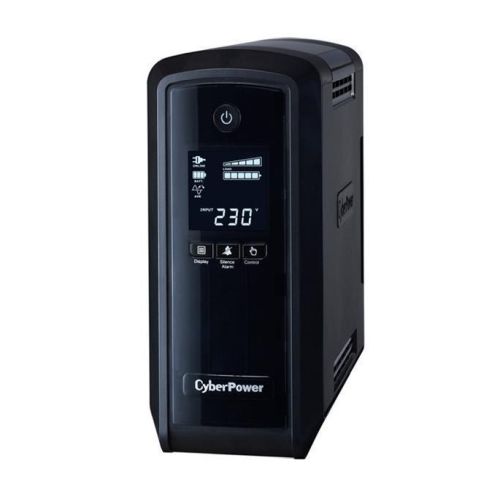 CyberPower PFC Sinewave 900VA Line Interactive Tower UPS, 540W, LCD Display, 2x UK Plug, 4x IEC, AVR Energy Saving - Baztex UPS