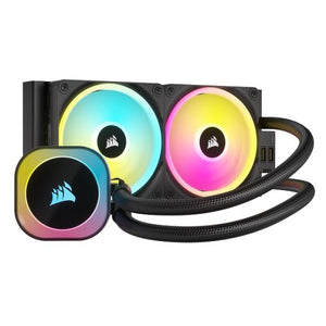 Corsair iCUE LINK H100i 240mm RGB Liquid CPU Cooler, QX120 RGB Magnetic Dome Fans, 20 LED Pump Head, iCUE LINK Hub Included, Black - Baztex Cooling